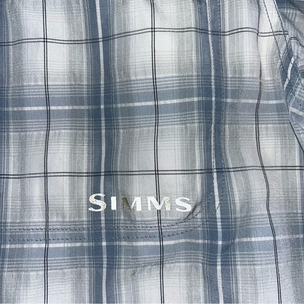 Simms Shirt Mens MD Plaid Short Sleeve Button Up Fishing COR3 Vented Tattersall - Picture 8 of 10